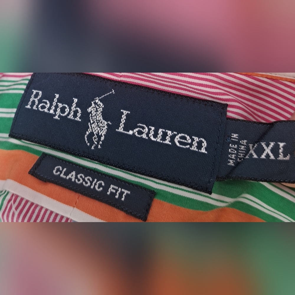 Ralph Lauren Men's Classic Fit Button Down Shirt Colorful Striped Size 2XL XXL - Picture 11 of 12